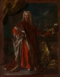 Diego Pignatelli dAragona 1687-1750 och en förslavad afrikansk tjänare, troligen 1731 eller 1732.