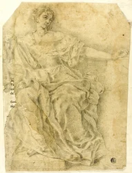 Sittande allegorisk kvinnofigur