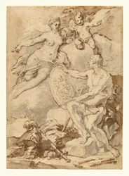 Venus tar emot Aeneas vapen från Vulcanus