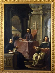 Tvist mellan en jesvit och en dominikan efter motreformen, målning av F. Trevisani (1656-1746), Museum of Rome.