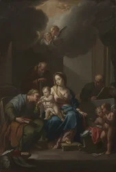Presentationsskiss för "Den heliga familjen med de heliga Anne, Joachim och Johannes Döparen" (för Santa Maria i Via Lata, Roma)