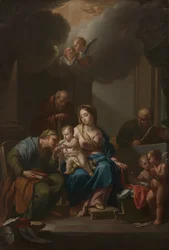 Presentationsskiss för den heliga familjen med de heliga Anne, Joachim och Johannes Döparen..., ca. 172