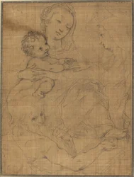 Mystiskt äktenskap mellan Saint Catherine och Saint Hieronymus