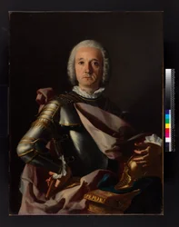Porträtt av greve James Joseph O"Mahoney, generallöjtnant i den napolitanska tjänsten. Riddare av St Januarius, 1748