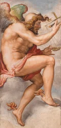 Kairos (den gynnsamma tidens stund), fresk av Francesco de Rossi (1510-1563), omkring 1544, Palazzo Vecchio, Florens