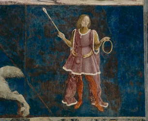 En av de tre dekanerna som övervakar mars månad, Il Salone dei Mesi, 1470-1499