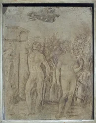 Adam och Eva, ca 1470 (penna och bläck på pergament)