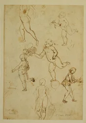 Tre barn; en putto...