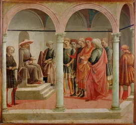Tribunalscen (tempera på trä)