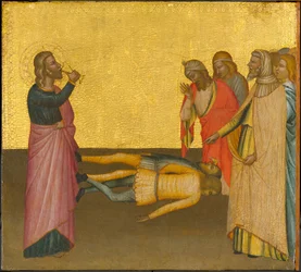 Evangelisten Johannes och den förgiftade bägaren, ca 1370-1380 (tempera och bladguld på panel)