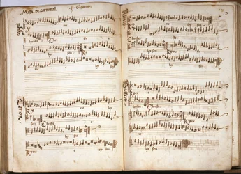Karnevalsmässa i "Liber Capella" av Franchini (Franchino) Gaffurio (Franchinus Gaffurius) (1451-1522). Volym III