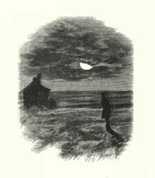 Illustration för stora förväntningar av Charles Dickens (gravyr)