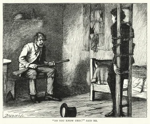 Illustration för stora förväntningar av Charles Dickens (gravyr)