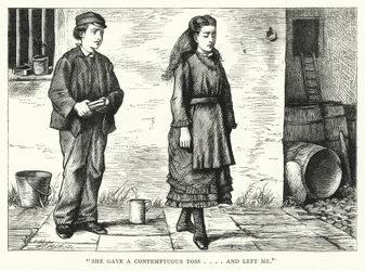Illustration för stora förväntningar av Charles Dickens (gravyr)