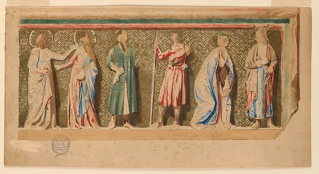 Studie av "altartavlan av Saint-Germer-de-fly," Paris, Frankrike