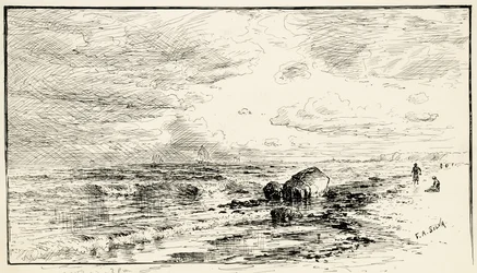 Stranden nära Point Judith, Rhode Island