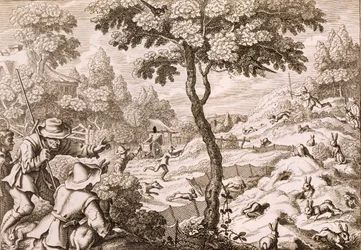 Cony Catching, graverad av Wenceslaus Hollar, 1671