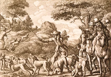 Harjakt, graverad av Wenceslaus Hollar, 1671