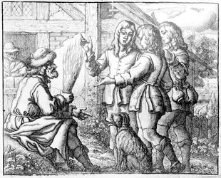 Den gamle mannen och hans söner, illustration från 