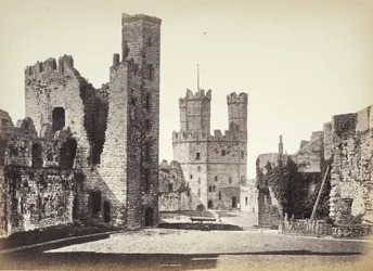 Carnarvon Castle, interiör, vy mot Eagle Tower