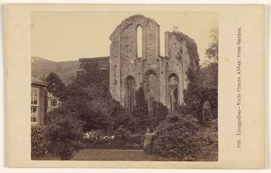 Llangollen - Valle Crucis-klostret, sett från trädgården