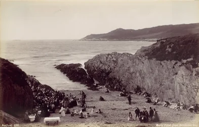 Morte Point från Barricane Bay, 1870-talet.