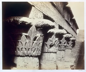 Portikens huvudstäder, Khnums tempel, Esna, Egypten, 1862