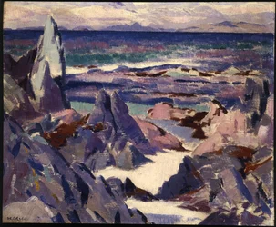 Cathedral Rock, Rhum, från Iona (olja på duk)