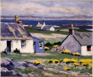Cuil Phail Croft, The Two Crofts, Iona (olja på duk)