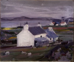 Farmsteading, Iona, Auchabhaich Croft (olja på duk)