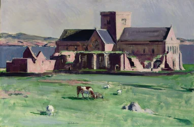 Iona Abbey från nordväst (olja på duk)