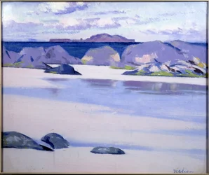 Lågvatten, Iona, tittar mot holländarens mössa, Lunga (olja på duk)