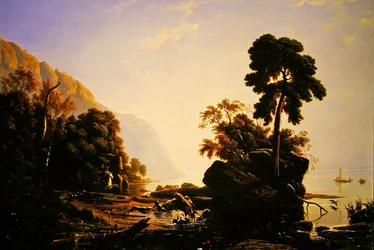 A Stag Hunt (olja på duk)