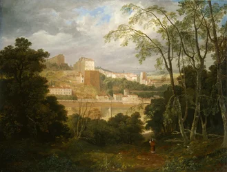 Vy över Clifton från Leigh Woods, ca 1818-20 (olja på panel)