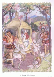 En kunglig pilgrimsfärd (färglitografi)