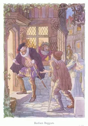 Bedlam Beggars (färglitografi)