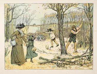 The Woodman, från Four and Twenty Toilers, publ. 1900 (färglitografi)