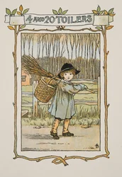 Vinjett från Four and Twenty Toilers, publ. 1900 (färglitografi)