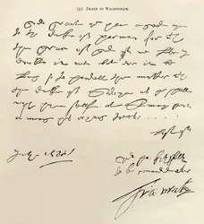 Brev från Sir Francis Drake till Sir Francis Walsingham undertecknat 29 juli 1588, publicerat i 