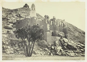 Doum Palm och den ruinerade moskén, Philæ, 1857.