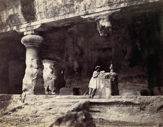Elephanta från Water Cave, Combe Martin Bay, Watermouth, 1870-talet.