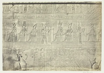 Skulpturer från ytterväggen, Dendera, 1857.