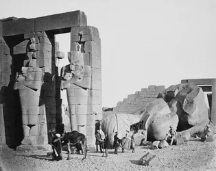 Ramesseum, Thebe, Egypten, 1858
