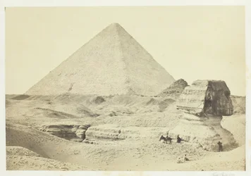 Sfinxen och den stora pyramiden, Giza, 1857.