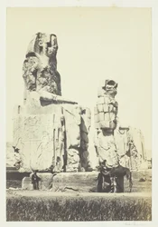 Statyerna av Memnon, Thebeslätten, 1857.