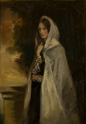 Porträtt av Ursula Bridgeman, Lady Londesborough (1823-1883), ca 1843-78 (olja ombord)