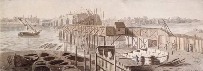 Konstruktion av Blackfriars Bridge, c1762