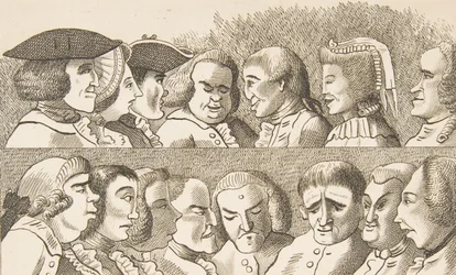 Plåt IV, från Rules for Drawing Caricaturas, 26 februari 1788.