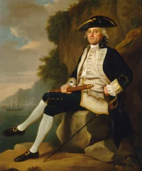 Kapten Sir Edward Vernon (1723-1794), mitten av 1700-talet (olja på duk)