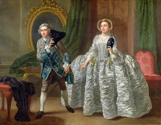David Garrick och Mrs Pritchard i "The Suspicious Husband" av Benjamin Hoadley (1676-1761) 1747